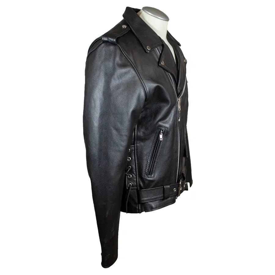 Men's Tall Classic Side Lace Leather Motorcycle Jacket Men's Motorcycle Jackets Boutique of Leathers/Open Road
