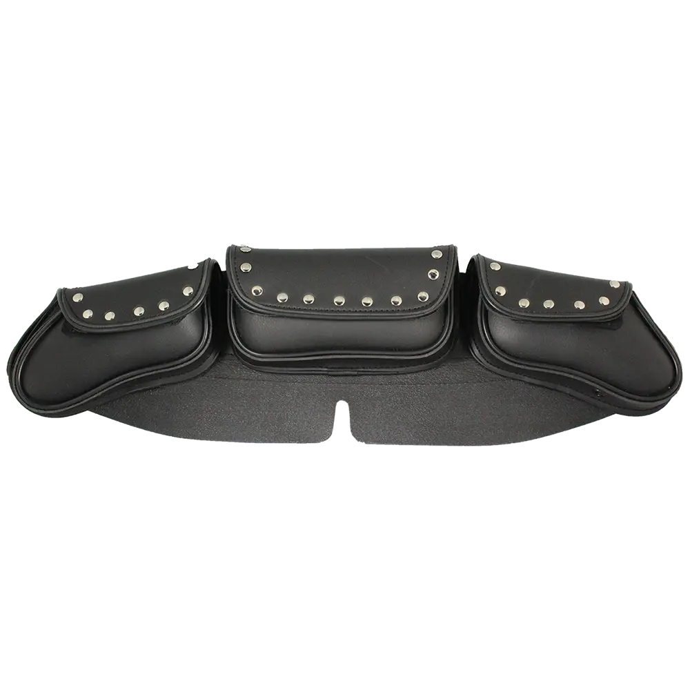 Open Road Chrome Stud Curved PVC Windshield Bag - Boutique of Leathers/Open Road