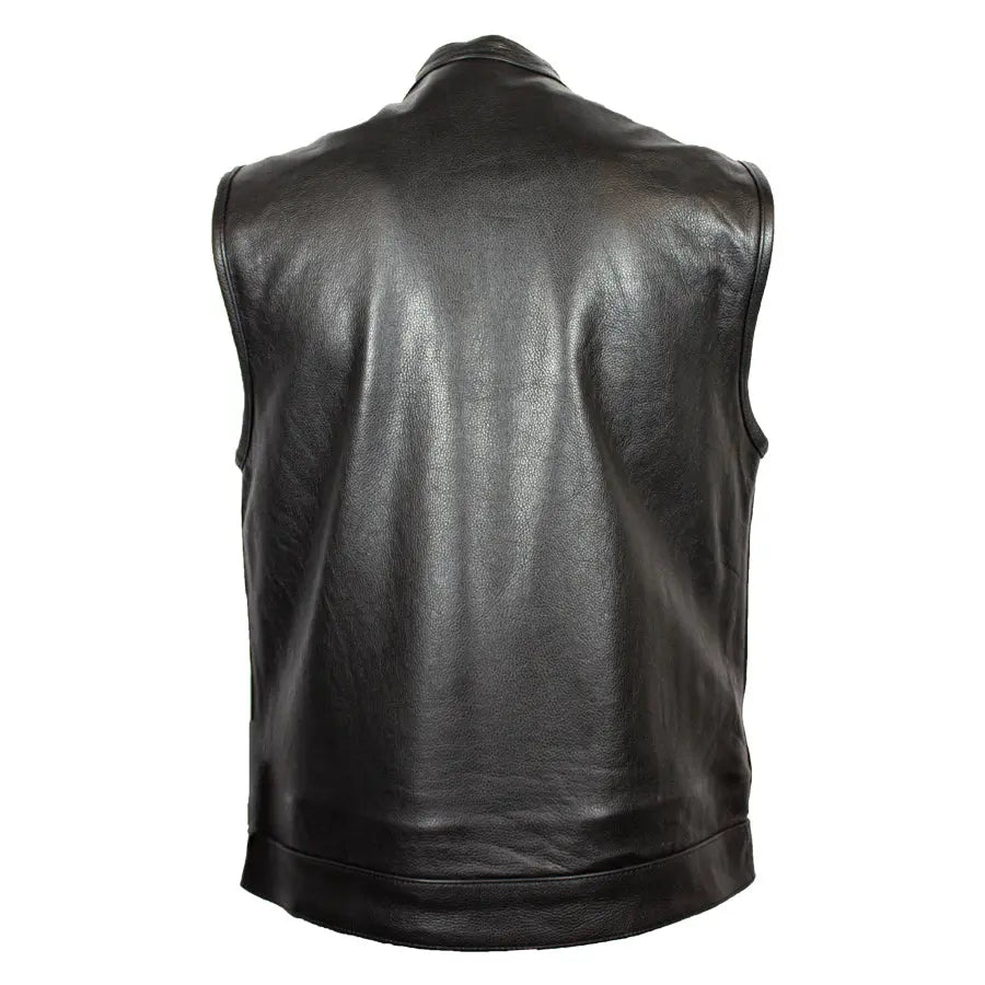Open Road Men's Flannel Lined Leather Club Vest - Boutique of Leathers/Open Road