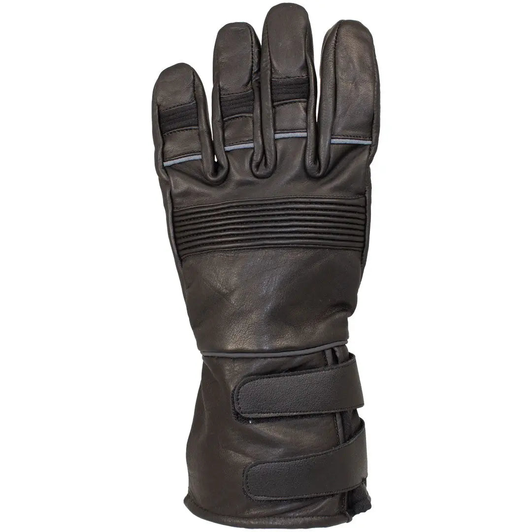 Open Road Men's Leather Motorcycle Gauntlet with Reflective Trim Men's Motorcycle Gloves Boutique of Leathers/Open Road