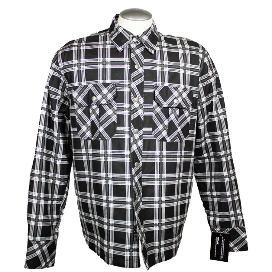 Unik International Men's Plaid Flannel Armored Shirt Jacket - Boutique of Leathers/Open Road