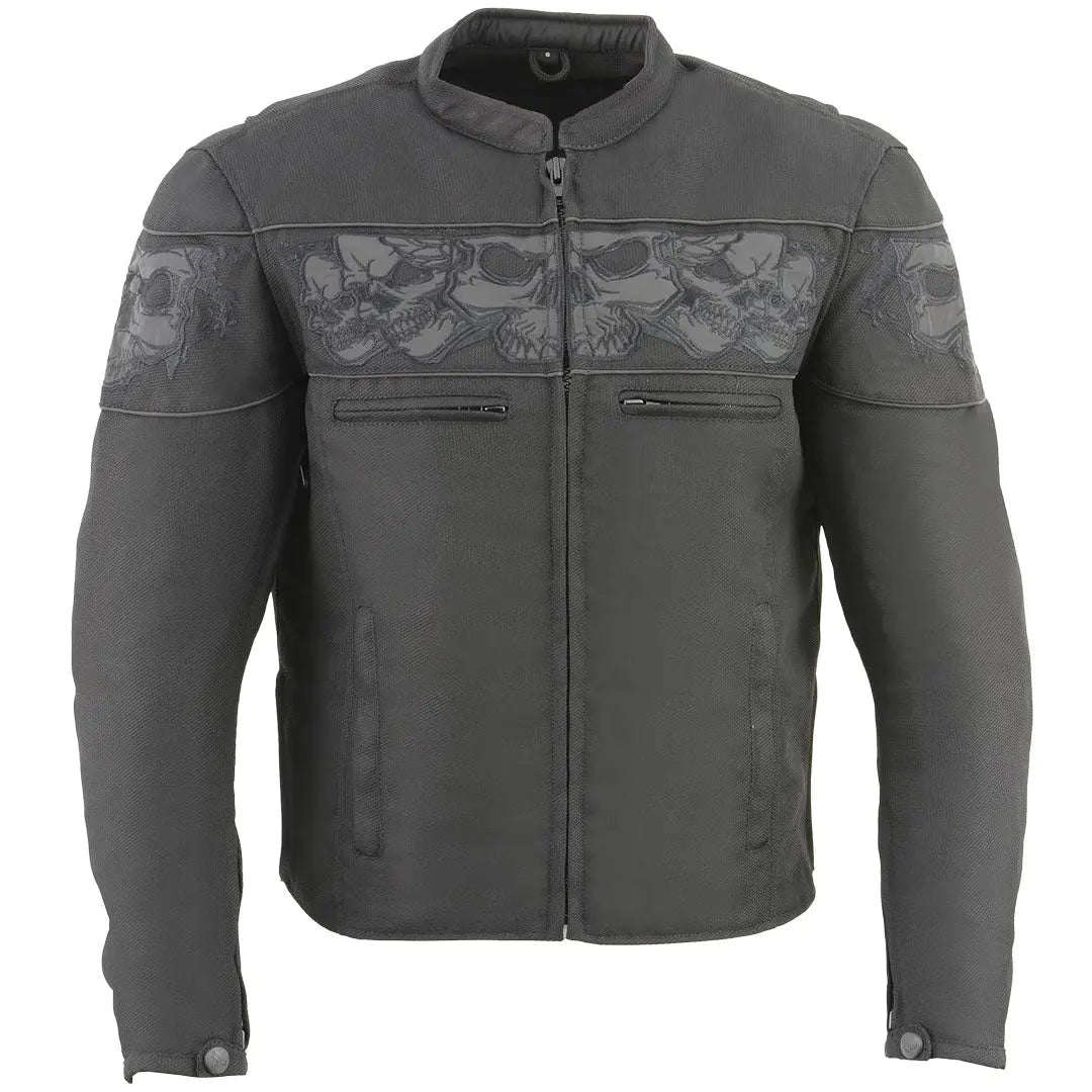 Open Road Men's Reflective Skull Cordura Motorcycle Jacket Men's Motorcycle Jackets Boutique of Leathers/Open Road