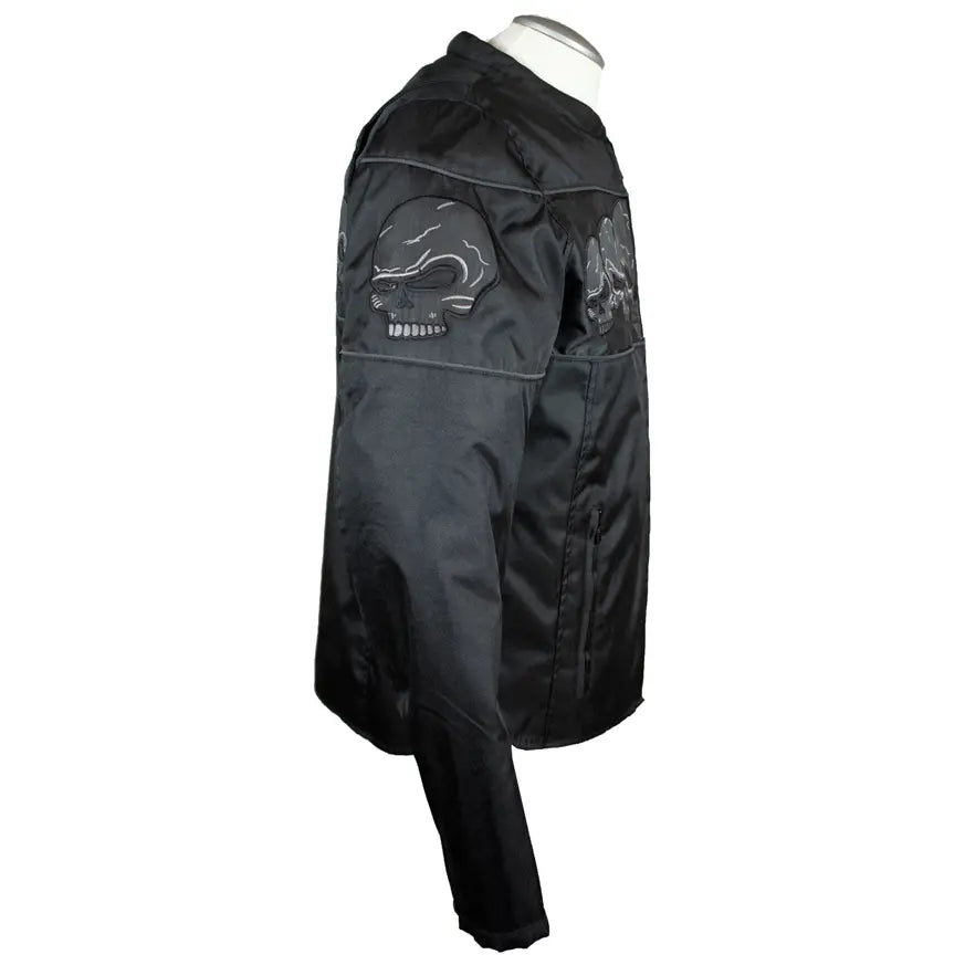 Open Road Men's Reflective Skull Textile Motorcycle Jacket Men's Armoured Shirts Boutique of Leathers/Open Road