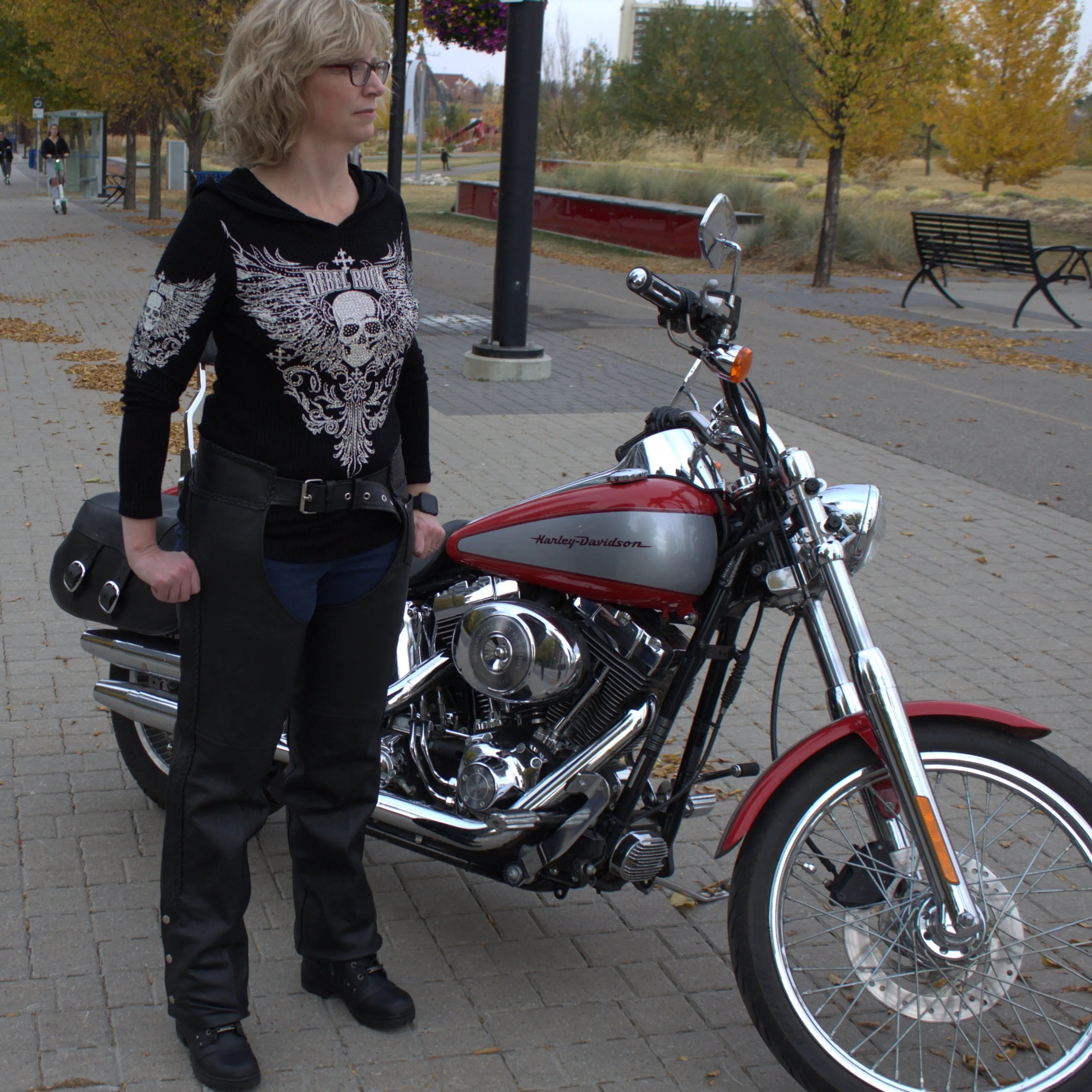 Open Road Women's Braid Detail Premium Leather Chaps Women's Motorcycle Pants & Chaps Boutique of Leathers/Open Road