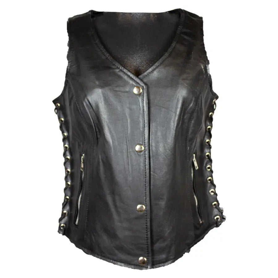 Open Road Women's Leather Gunslinger Vest - Boutique of Leathers/Open Road