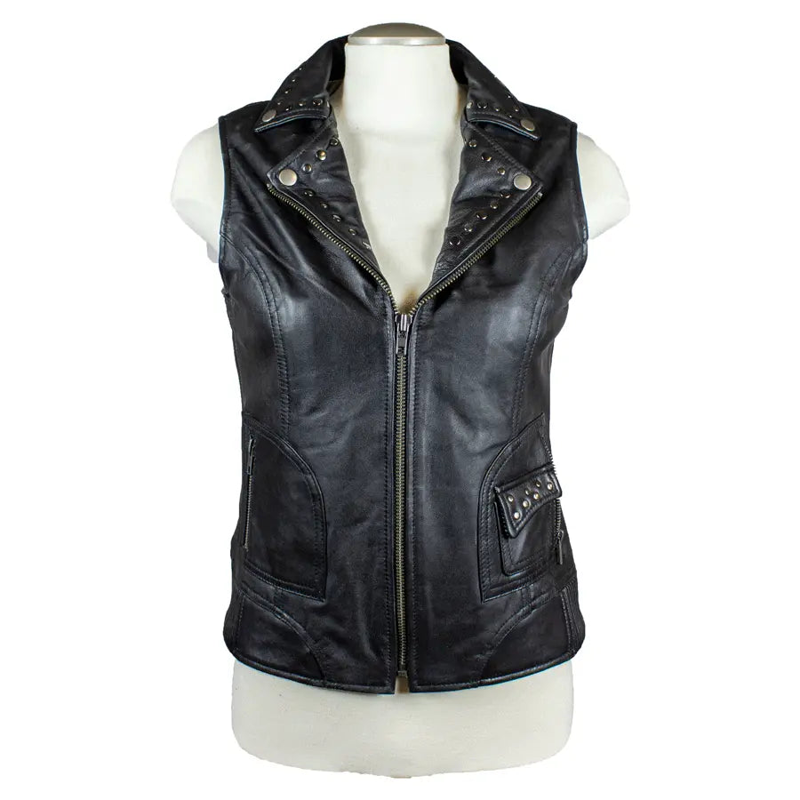 Open Road Women's Studded Leather Vest Women's Vests Boutique of Leathers/Open Road