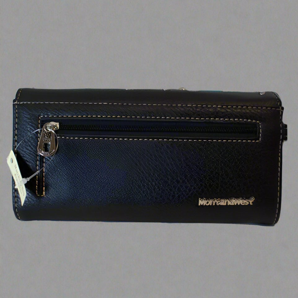 Open Road Women's Sugar Skull Trifold Wallet Women's Wallets Boutique of Leathers/Open Road