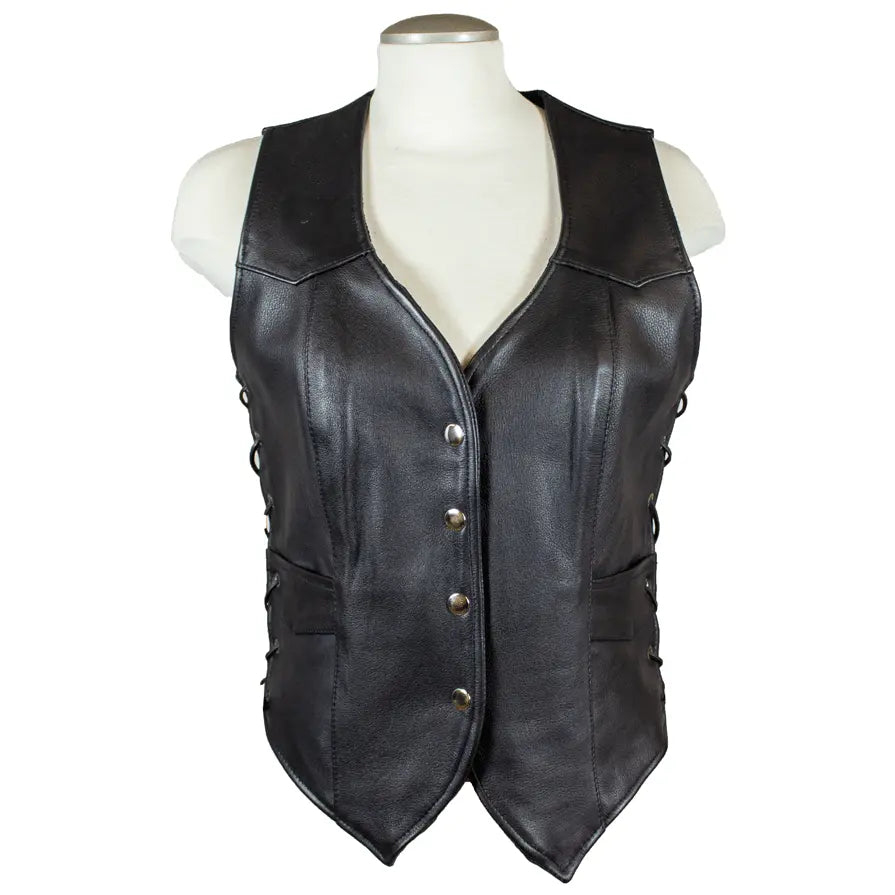 Open Road Women's Western Style Leather Vest Women's Vests Boutique of Leathers/Open Road