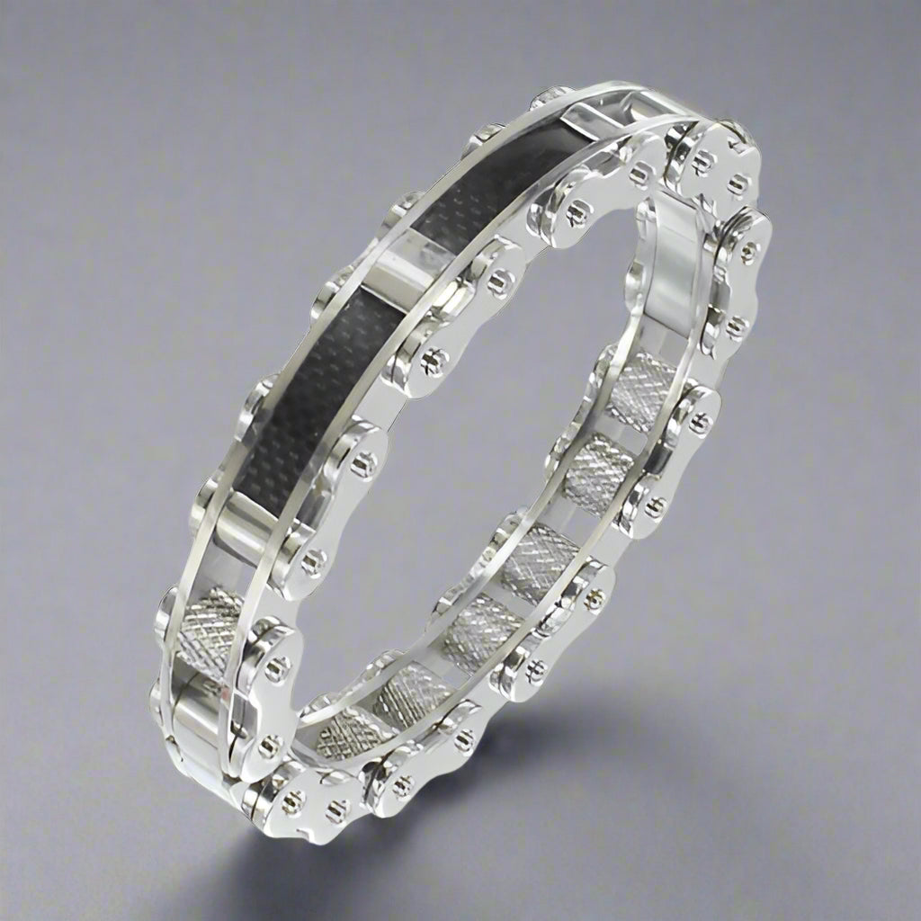 GoSteel Men's Stainless Steel Bike Link Bracelet - Boutique of Leathers/Open Road
