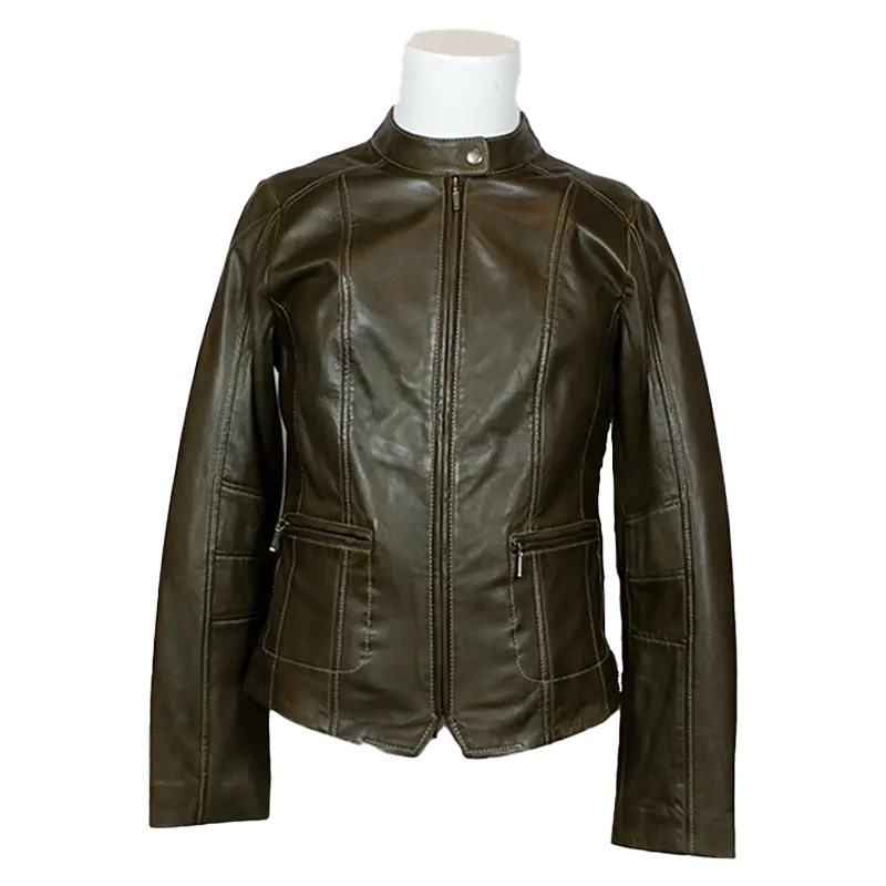 Plonge Leathers Women's Snap Collar Lamb Leather Jacket Women's Coats & Jackets Boutique of Leathers/Open Road