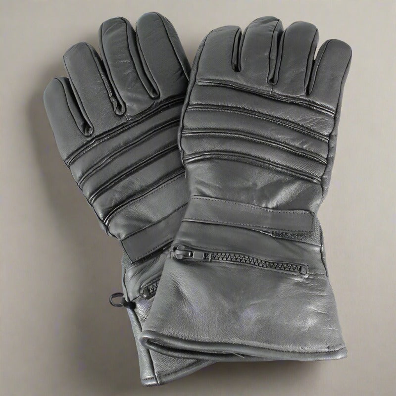 Open Road Men's Leather Motorcycle Gloves w/ Rain Cover - Boutique of Leathers/Open Road
