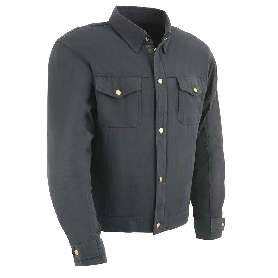 Milwaukee Leather Men's Black Armored Biker Shirt w/ Reinforced Fibers Men's Armoured Shirts Boutique of Leathers/Open Road