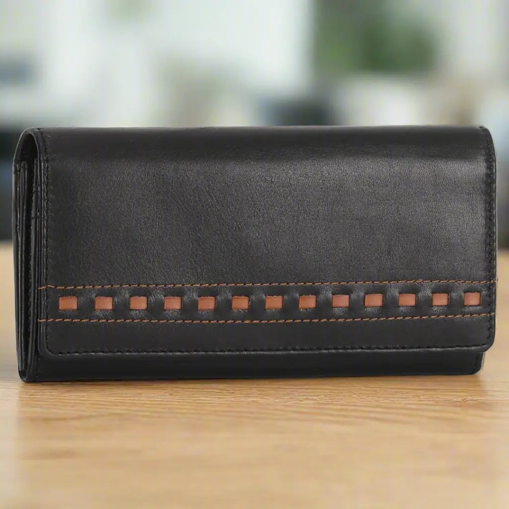 Rugged Earth Women's Leather Wallet with Stitch Women's Wallets Boutique of Leathers/Open Road