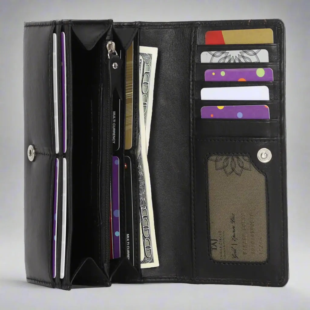 Rugged Earth Women's Leather Wallet with Stitch Women's Wallets Boutique of Leathers/Open Road