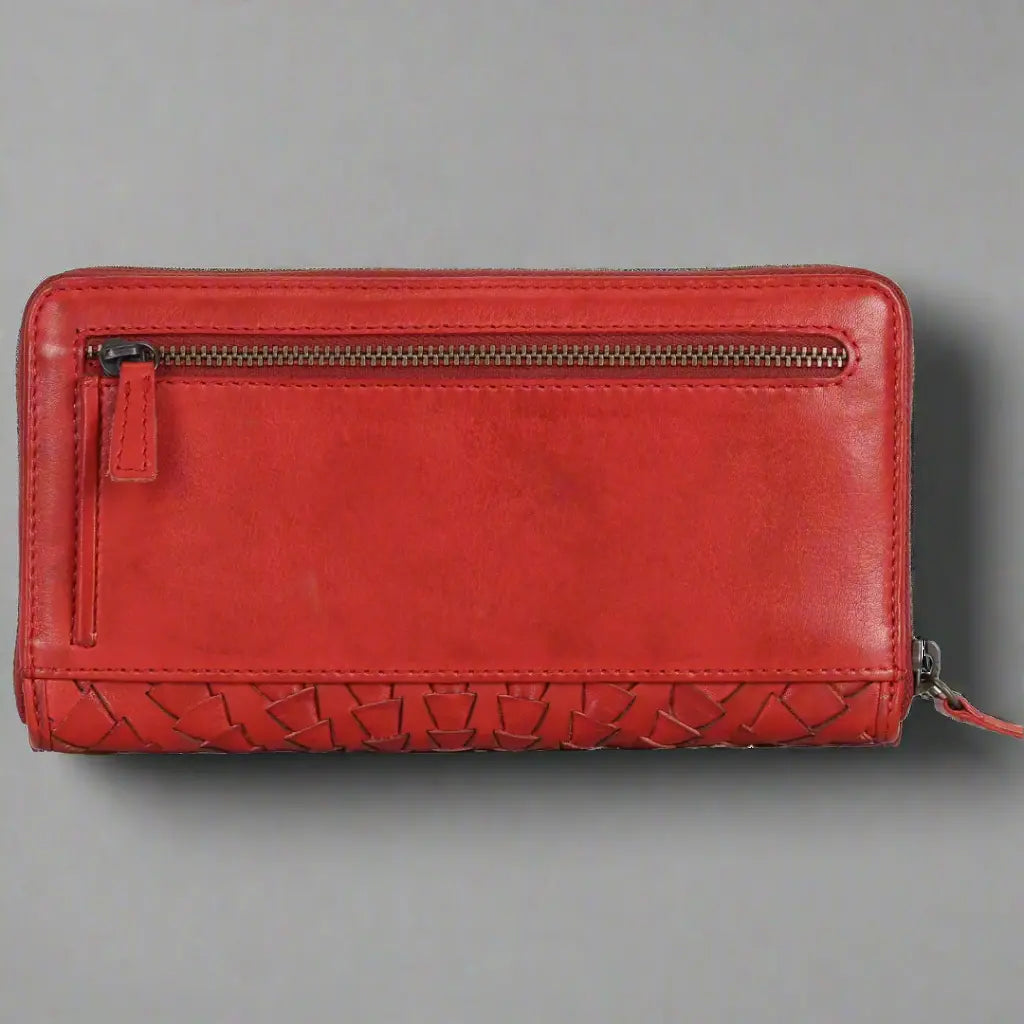 Rugged Earth Women's Wallet Zip Around Whip Stitch Women's Wallets Boutique of Leathers/Open Road