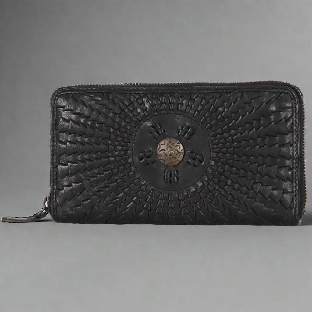 Rugged Earth Women's Wallet Zip Around Whip Stitch Women's Wallets Boutique of Leathers/Open Road