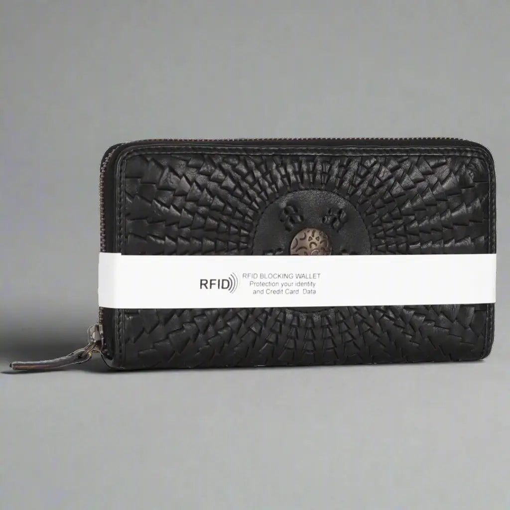 Rugged Earth Women's Wallet Zip Around Whip Stitch Women's Wallets Boutique of Leathers/Open Road