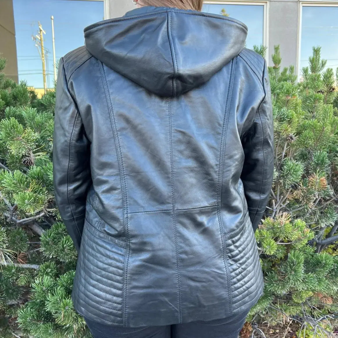 Sheep Leather Jacket with Removable Hood Women's Leather Jackets Boutique of Leathers/Open Road
