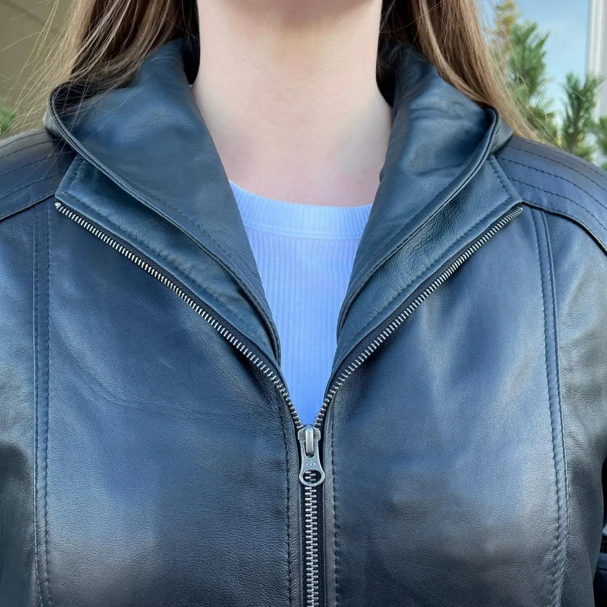 Sheep Leather Jacket with Removable Hood Women's Leather Jackets Boutique of Leathers/Open Road