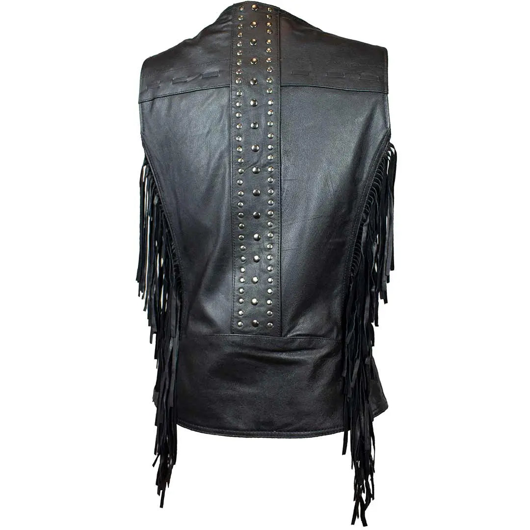 Unik International Women's Studded Fringe Vest - Boutique of Leathers/Open Road