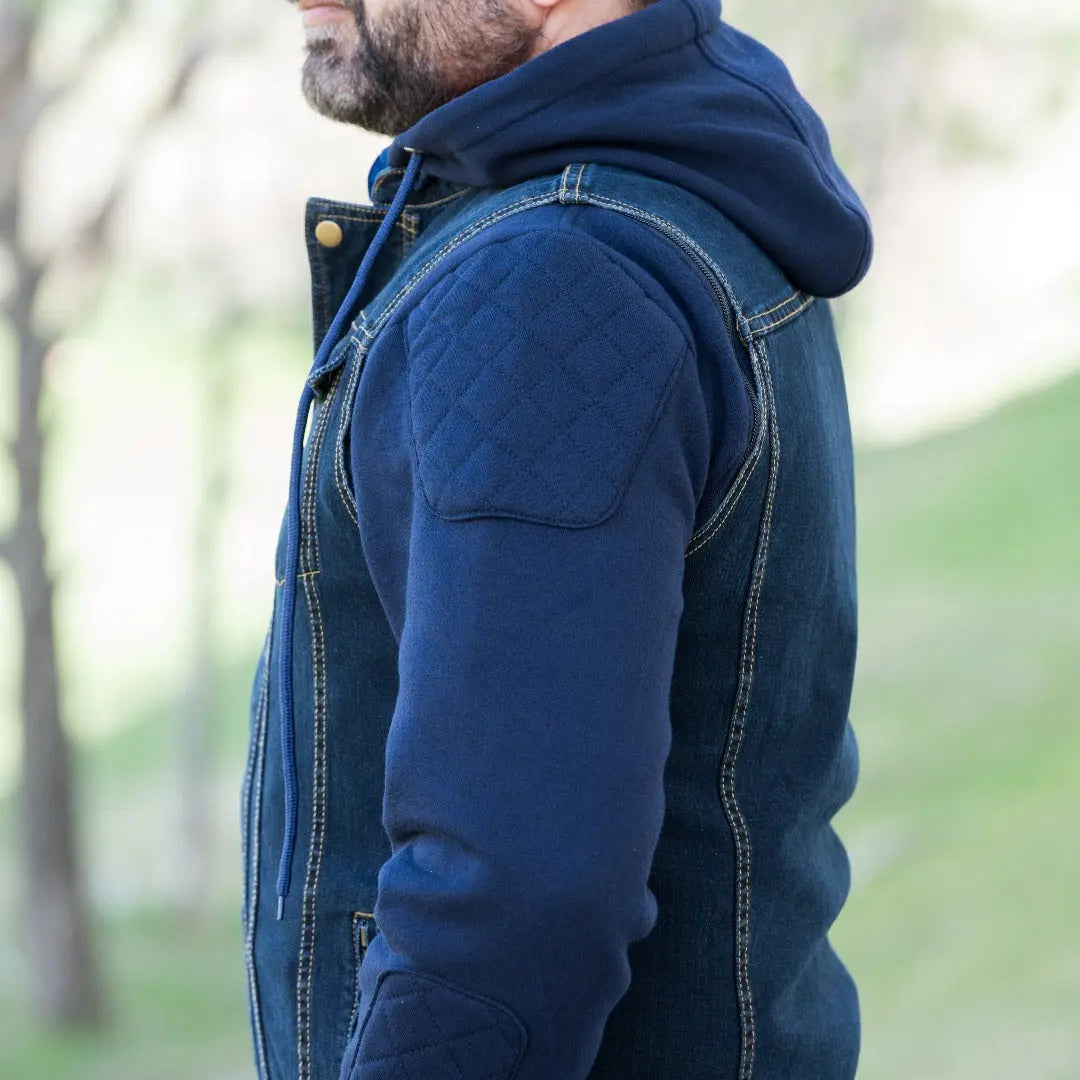 Versatile Denim Vest with Hoodie Men's Hoodies & Sweatshirts Boutique of Leathers/Open Road
