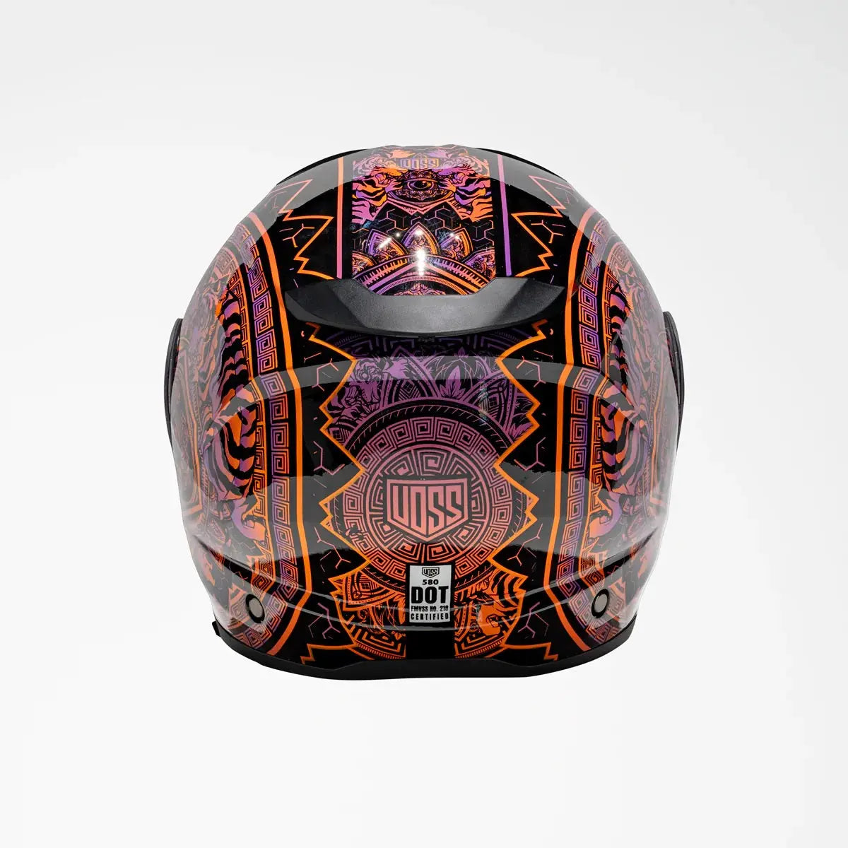 Voss 580 Conquest Gloss Neon Mandala Motorcycle Helmet - Boutique of Leathers/Open Road