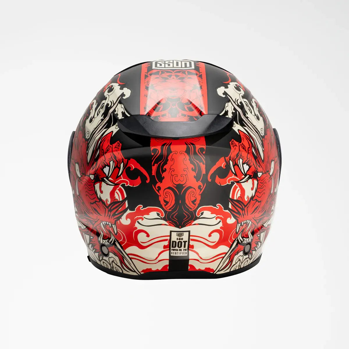 Voss 580 Conquest Matte Red Dragon Helmet Motorcycle Helmets Boutique of Leathers/Open Road