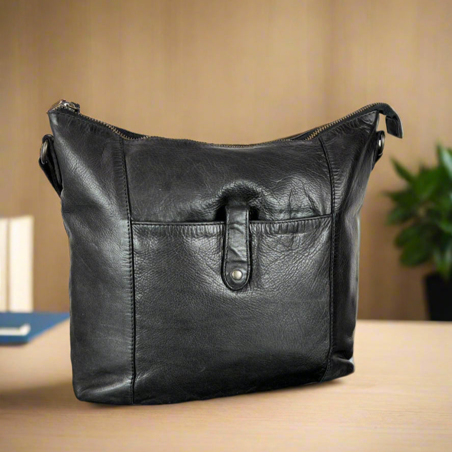 MET Front Snap Leather Handbag - Boutique of Leathers/Open Road