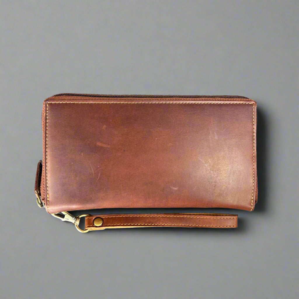 Women's Zip-Around Clutch Wallet - Boutique of Leathers/Open Road