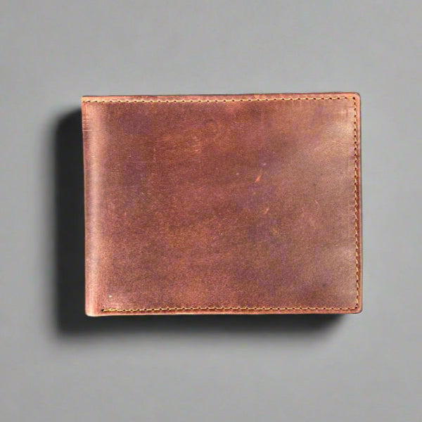 Men’s Slim Bifold Cow Leather Wallet - Boutique of Leathers/Open Road