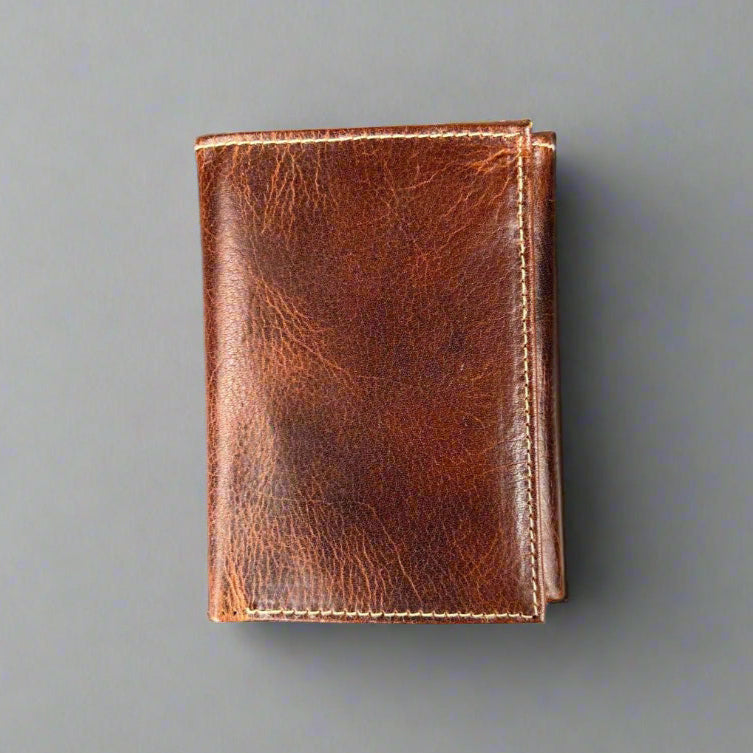 Men’s Slim Trifold Cow Leather Wallet - Boutique of Leathers/Open Road