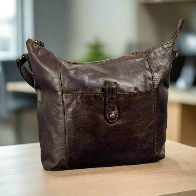 MET Front Snap Leather Handbag - Boutique of Leathers/Open Road