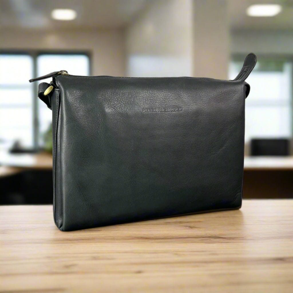 Derek Alexander Zip Top Leather Crossbody Bag - Boutique of Leathers/Open Road