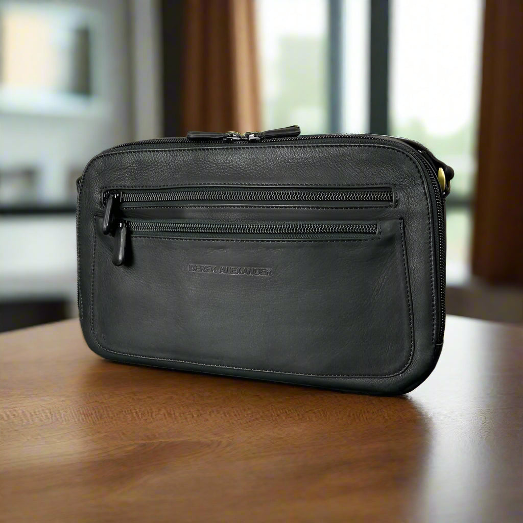 Derek Alexander Double Zipped Organizer Crossbody Bag - Boutique of Leathers/Open Road