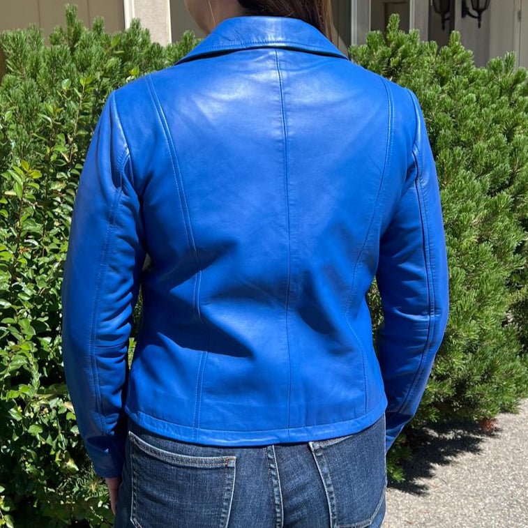 Women's Lamb Leather Blazer Jacket - Boutique of Leathers/Open Road