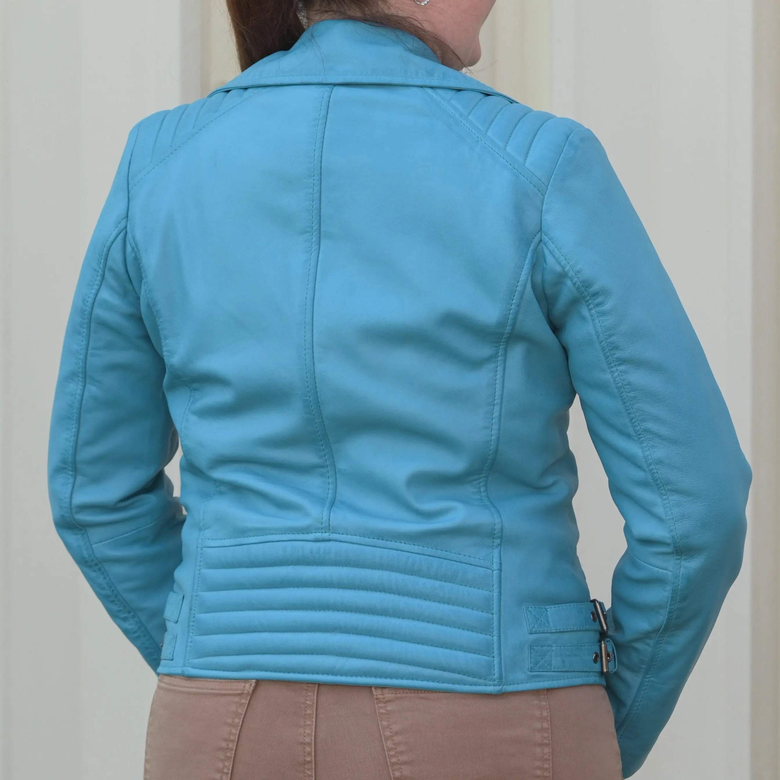Women's Biker Look Sheep Leather Jacket - Boutique of Leathers/Open Road