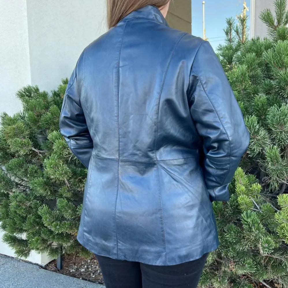Women's Lamb Leather Jacket with Zipper and Dual Pockets Women's Coats & Jackets Boutique of Leathers/Open Road