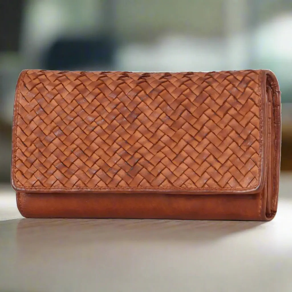 Women's Leather Basket Weave Purse Women's Wallets Boutique of Leathers/Open Road