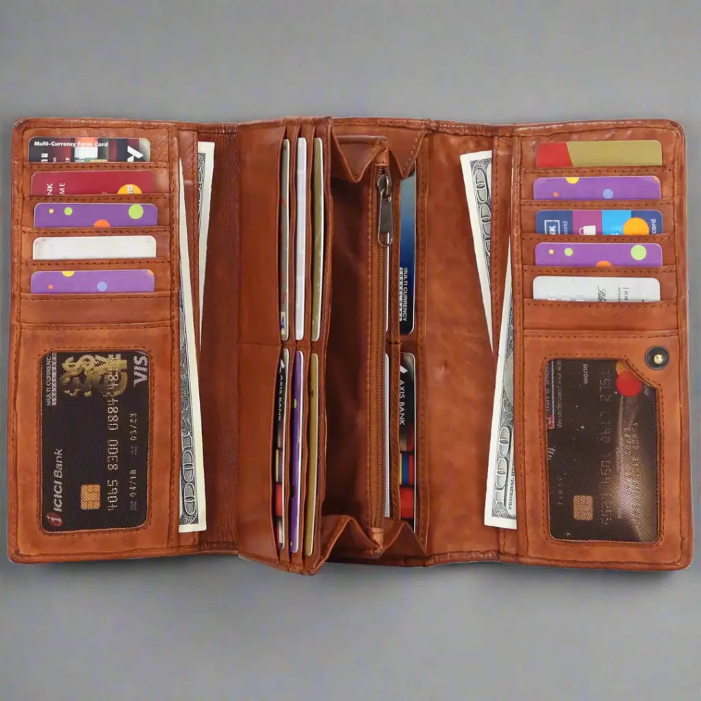 Women's Leather Basket Weave Purse Women's Wallets Boutique of Leathers/Open Road