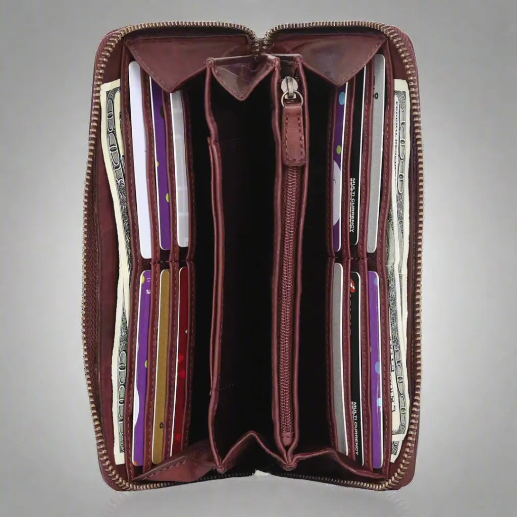 Women's Zip Around Wallet Women's Wallets Boutique of Leathers/Open Road