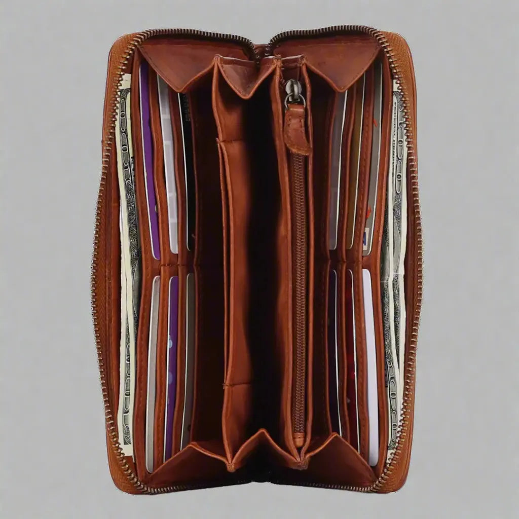 Women's Zip Around Wallet Women's Wallets Boutique of Leathers/Open Road