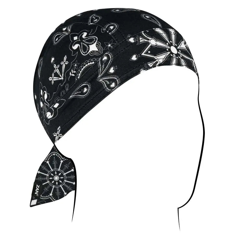 ZANheadgear Black Paisley Skull Cap Bandanas & Headties Boutique of Leathers/Open Road