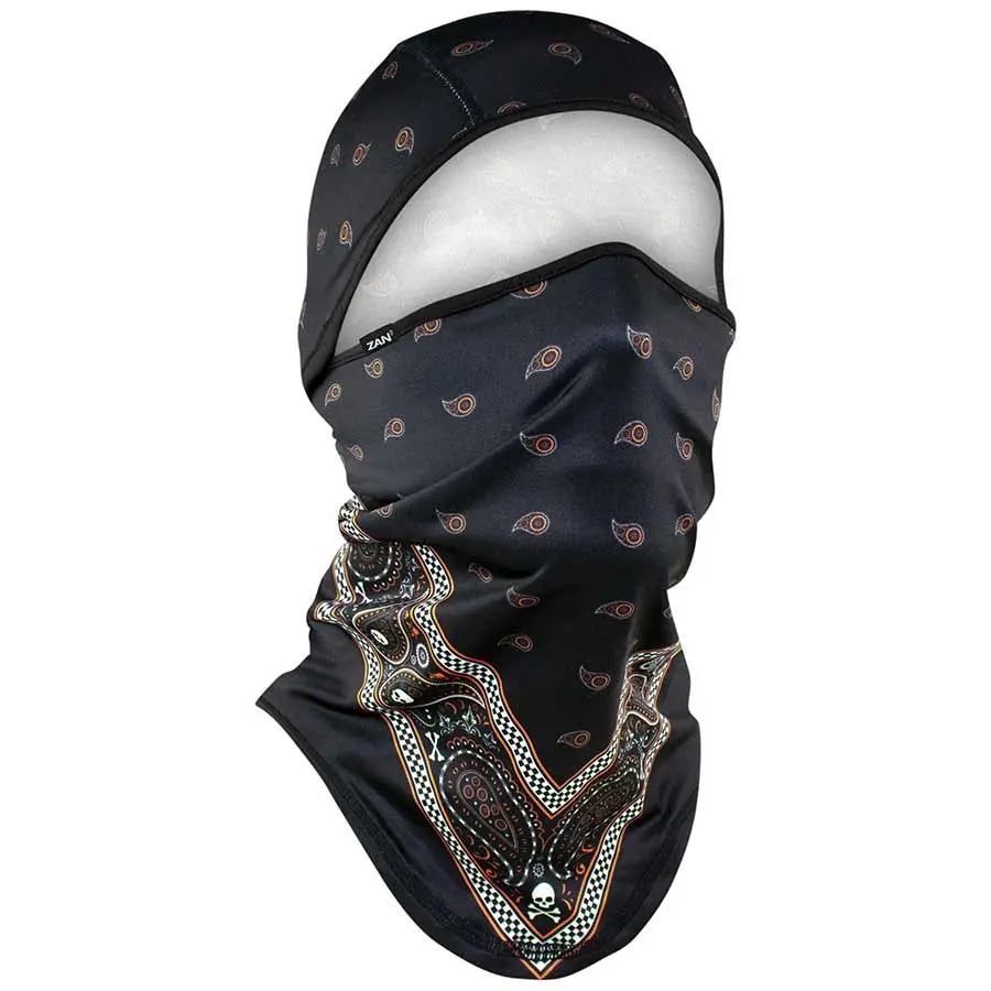 ZANheadgear Convertible Balaclava SportFlex Series Black & Orange Classic Bandana - Boutique of Leathers/Open Road