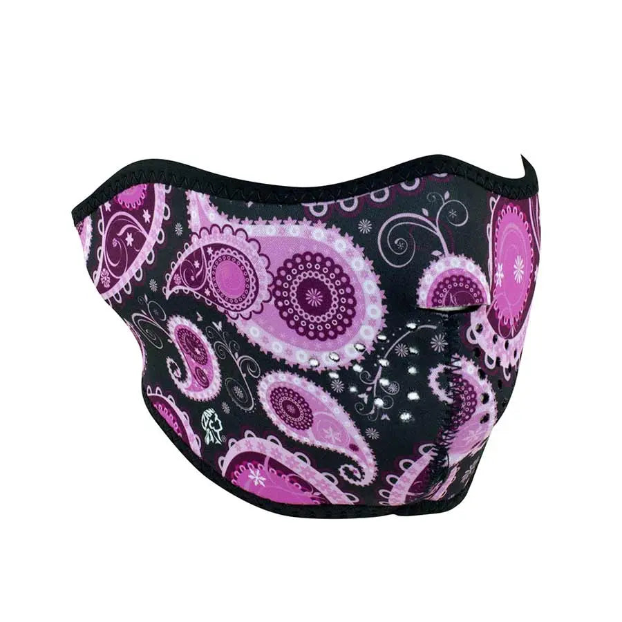 ZANheadgear Half Mask Neoprene Purple Paisley - Boutique of Leathers/Open Road