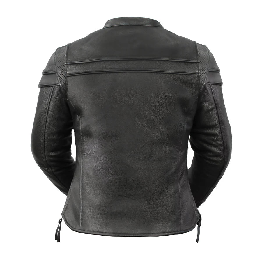 Women's Motorcycle Jacket. Vented Cowhide with Zip-Out Thermal Liner - Boutique of Leathers/Open Road