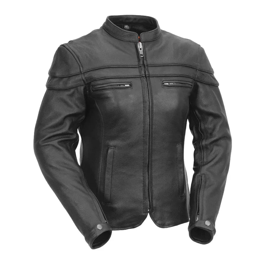 Women's Motorcycle Jacket. Vented Cowhide with Zip-Out Thermal Liner - Boutique of Leathers/Open Road