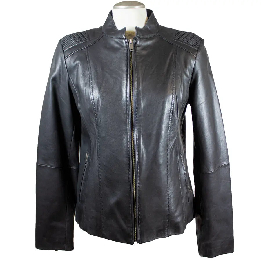 BOL Women's Basket Weave Accent Leather Jacket - Boutique of Leathers/Open Road