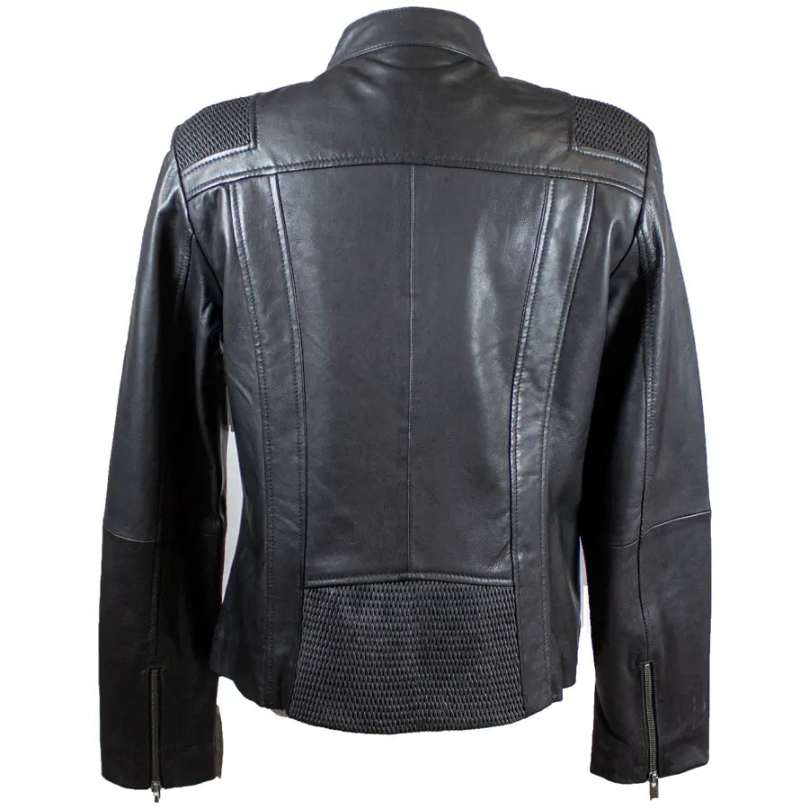 BOL Women's Basket Weave Accent Leather Jacket - Boutique of Leathers/Open Road