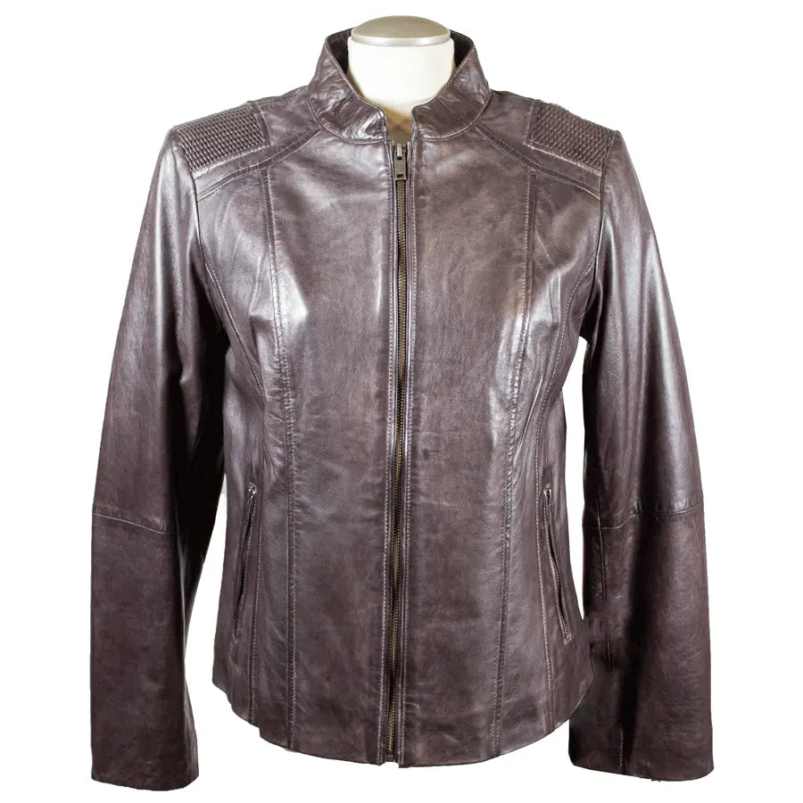 BOL Women's Basket Weave Accent Leather Jacket - Boutique of Leathers/Open Road