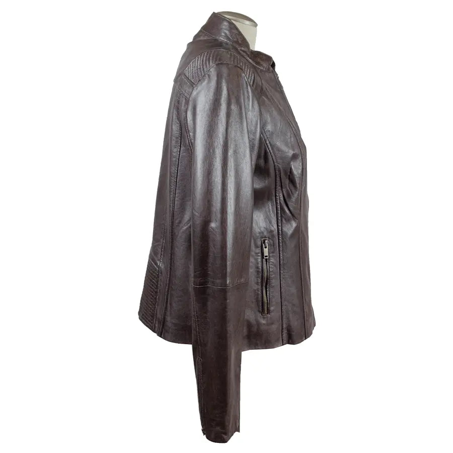 BOL Women's Basket Weave Accent Leather Jacket - Boutique of Leathers/Open Road